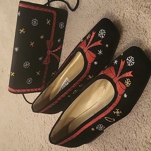 Christmas shoes with matching purse